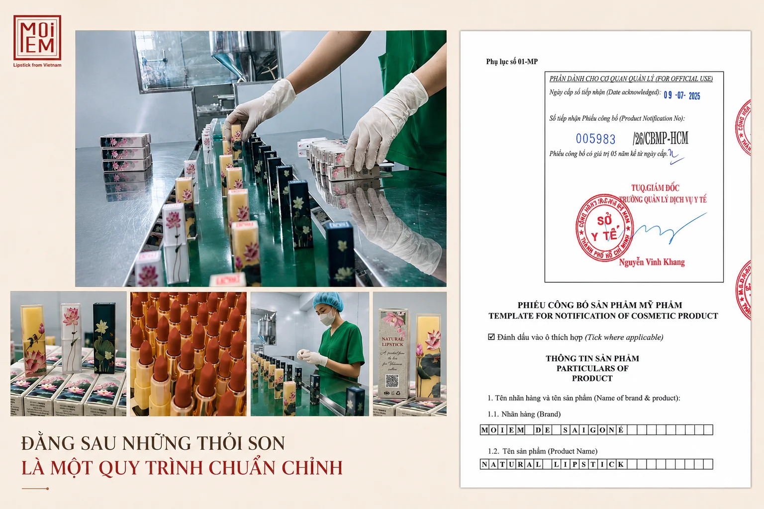 Quy trình sản xuất và chứng nhận sản phẩm MoiEm